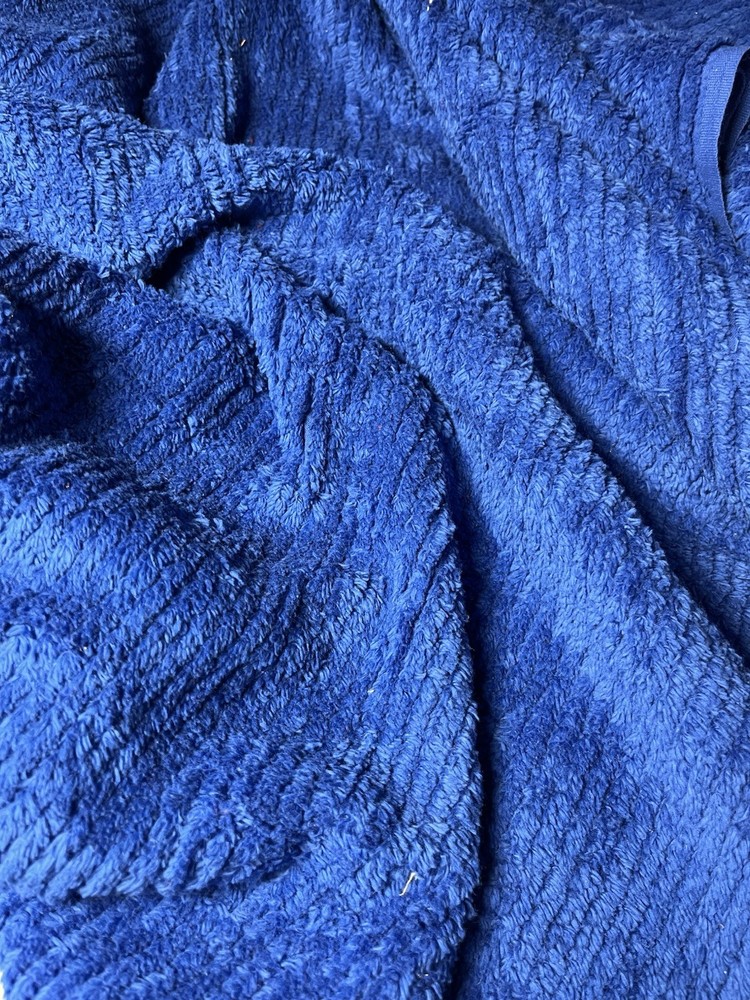 Chenille Fabric Cotton Bright Royal Blue 36” X 60”
