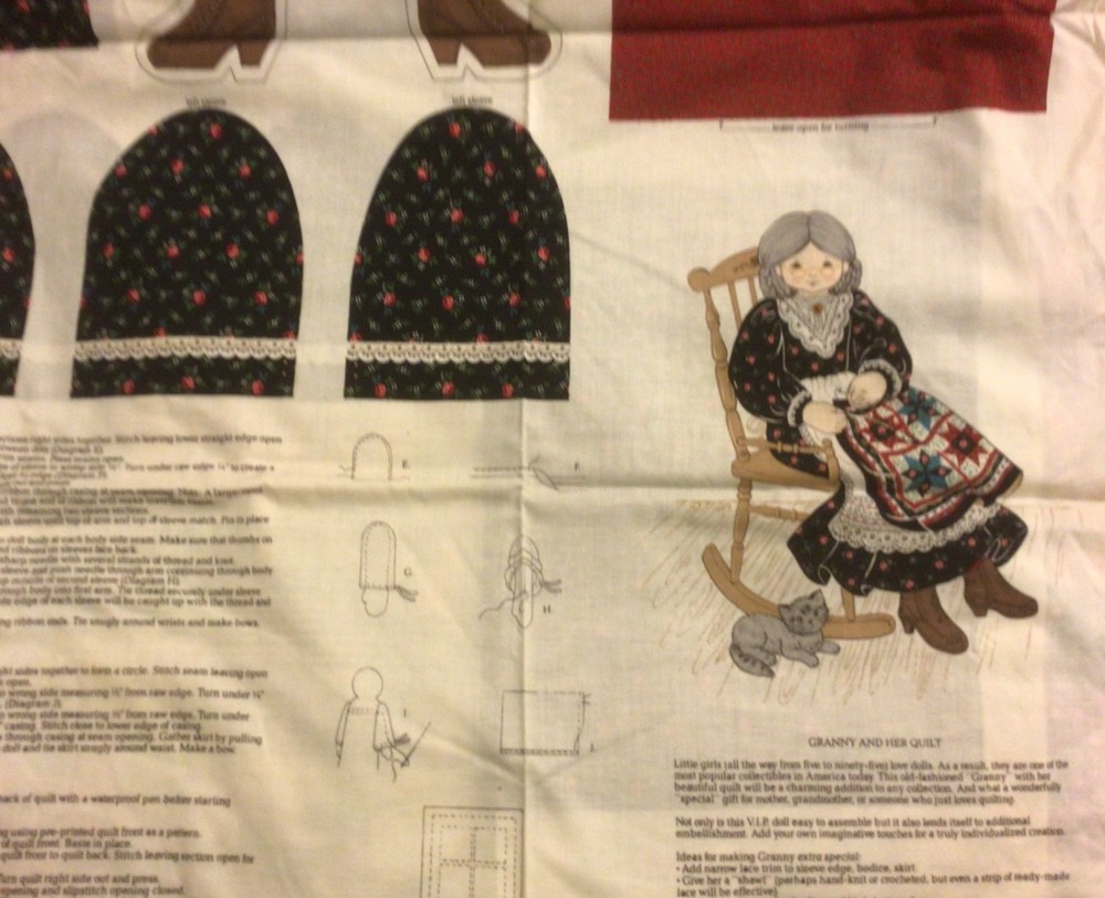 Cranston Quilting Granny Doll Cut and Sew Fabric Panel