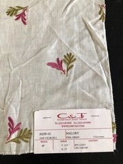 JANE CHURCHILL Malory in Pink, Green 16 x 17 1/2″ Linen Floral Fabric Sample