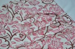 10 Yard Hand Block Print Floral Fabric 100%Cotton NO TARRIF CHARGES 100%✅ZK_211#