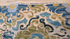 4+ Yds Mill Creek Arabesque Cotton Fabric Blue Green Drapery Upholstery