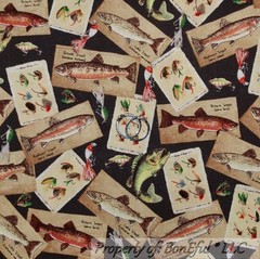 BonEful Fabric FQ Cotton Quilt Brown White Cream Orange OWL Bird B&W Dot Fall US