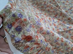 BTY x 43″ SEMI-SHEER COTTON FABRIC Floral Print -Soft Autumn Colors