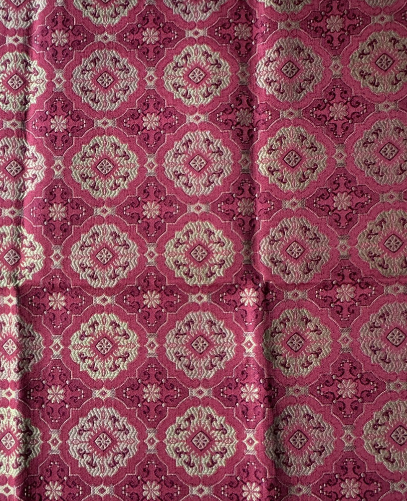 Kravet Damask Burgundy Red Designer Fabric Remnant 24 x 24″