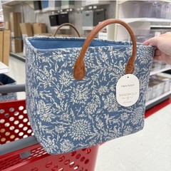 Large Quilted Fabric Bin Blue Floral – Threshold