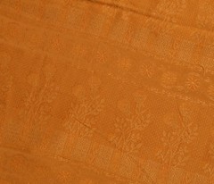 Sushila Vintage Pink & Mustard Scrap Saree Pure Silk Woven Soft Sari Fabric