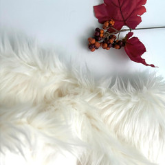 Bianna Ivory/Off White Faux Fur Fabric, by the Yard, American Seller, Luxury Sha