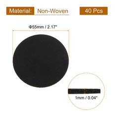 40Pcs Round Felt Circles 55mm (2-1/8″) Non-Woven Felt Fabric Sticker Black