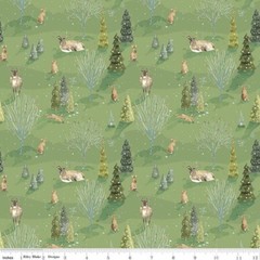 Riley Blake Santa’s Tree Farm by Lisa Audit CD16451 Green Woodland Cotton