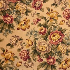 Vintage Mill Creek ANTIQUE Cotton Drapery Curtain Pillow Upholstery Fabric BTY