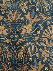 Fabric traditional Indonesian hand-drawn batik fabric 94×40”
