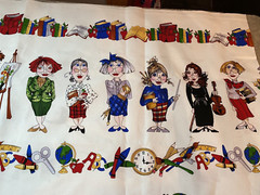 Loralie Harris Roll Call Border Fabric Teachers School 1/2 yd x 44″w