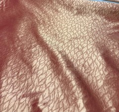 Silk Jacquard Brocade Fabric: Goldfish Beige Leaf Design – 54″ Wide
