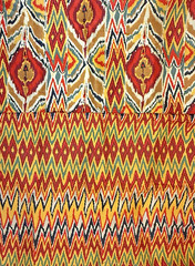 Chevron, Flame Ikat Silk Fabric TWO coordinating pattern pieces 8 yards ***READ
