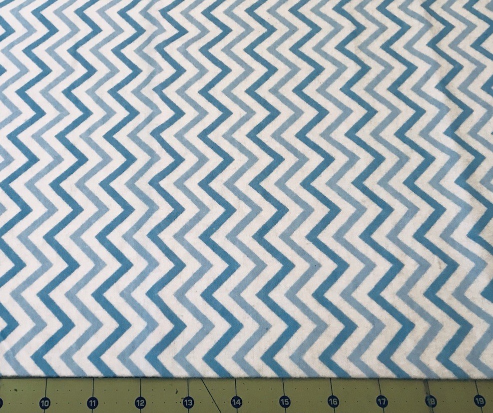 Blue Chevron 26” X 42” Flannel fabric #2798