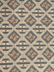 Vintage Cotton Fabric Tudor Rose by Fabri-Quilt Blue One Yard