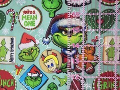 Custom 100% Cotton Woven Fabric The Grinch Stole Christmas Cookies 1/4 yard 9X56