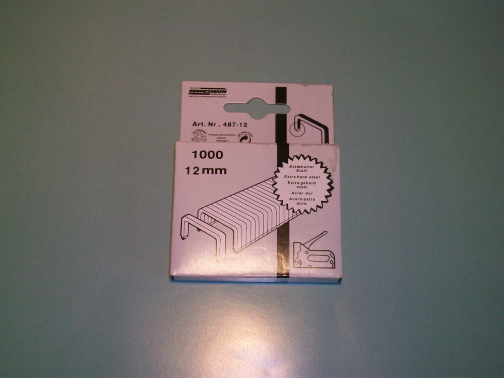 Mannesmann Staples 1000 pcs 12mm Tacker Staples Hard Steel VPA GS TUV