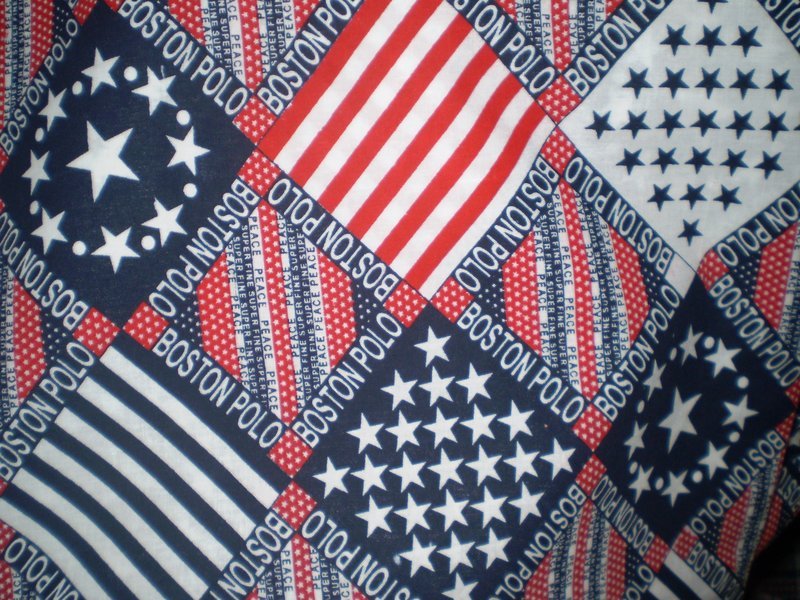 Gorgeous Retro USA/American STAR / FLAG Faux Patchwork Fabric (150cm x 50cm)