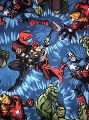 Avengers, Hulk Iron Man Capt & Thor Cotton Fabric 1/2 Yard (18 By 44”) New