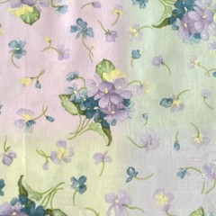 1 YD Violet Floral Fabric Traditions Purple Green Cotton Print
