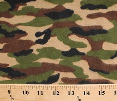Flannel Camo Camouflage Army Green Cotton Flannel Fabric Print D283.06