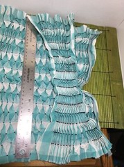 Honeycomb Smocked Unfinished Pillow Cover 15″ x 15″ VTG Aqua Gingham Fabric