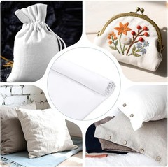 Versatile White Cotton Muslin Fabric 59″x19.6″ – Perfect for Embroidery Projects