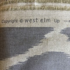 West Elm Braemore Fabric 54” x 84” Gray & Cream Geometric Design