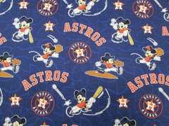 HOUSTON ASTROS MLB DISNEY DESIGN 100% COTTON 1 YD PIECE BRAND NEW COLORS DESIGN