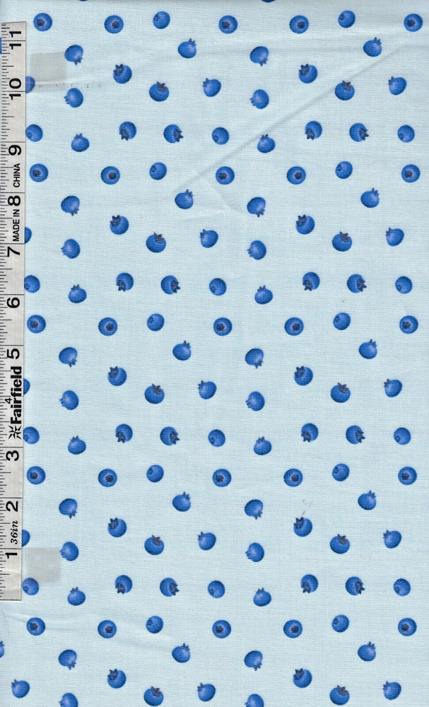 Blue Tossed Blueberries Berrylicious by Henry Glass bty