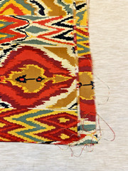 Chevron, Flame Ikat Silk Fabric TWO coordinating pattern pieces 8 yards ***READ