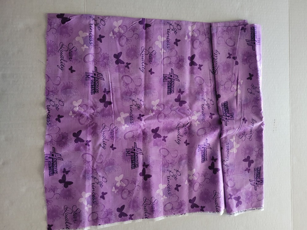 Purple With Butterflies Hannah Montana Cotton Fabric 43″ X 58″