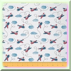 Kids Airplane Print Fabric 36×59 inches