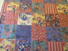 Cotton FABRIC Floral Blocks Cheater Quilt Multicolored 1yd 6″ x 44
