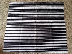 Waverly Inspirations Fabric Remnant Striped Black/Brown/White/Beige (45″x51″)