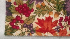 Fabric Red Rooster 2 Pc Leaves of Purple & Russet Berries of Fuchsia Nuts $2.75