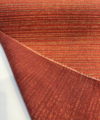 Hollywood Stripe Red Hot Stuff Valdese Chenille Upholstery Fabric By The Yard