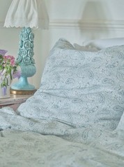 Rachel Ashwell Shabby Chic Couture Paisley Blue White Teal White LINEN By Yard