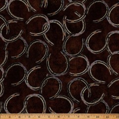 Home on the Range Western Cotton Quilt Fabric Hoffman V5318-700 Brands Brown