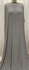 100% Rayon Knit Black White Horizontal Striped Fabric By the Yard 60″ Wide