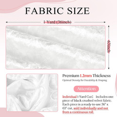 1 Yard 63″ Wide White Stretch Crushed Velvet Fabric, Soft Fabric, Apparel