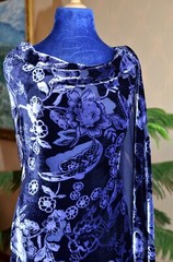 3.3 yd/ Vintage Mulberry Silk Velvet Devore Fabric Luxury Uzbek Oriental Textile