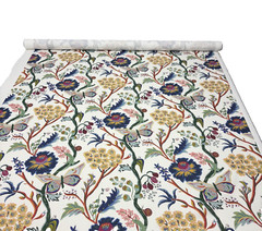 BALLARD DESIGNS MILLIE BLUE BUTTERFLY FLORAL VINE DESIGNER FABRIC BY YARD 54″W