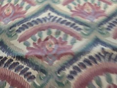 Floral Ikat Vintage Home Decor Fabric 66″ x 20″ one remnant piece Multi-color
