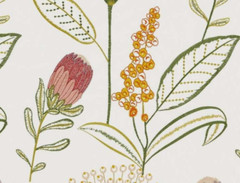 CLARKE & CLARKE/BREEGAN JANE CURTAIN FABRIC Protini 2.4 METRES SPICE EMBROIDERED