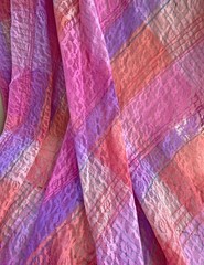 Multi-Color Ombre Stretch Lace Fabric ~ Pink, Peach, Lavender 1 1/8 yd, 56″ wd