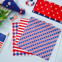 8 Pcs Patriotic Fabric Squares Cotton Bundles Red, Blue, White