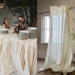 63In X 10.9 Yards 100% Cotton Muslin Fabric, Medium Weight Natural Unbleached Mu