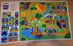 The Beginner’s Bible Play Mat Fabric Panel 60″x35″ Boat Castle Pyramid Jail FrSH